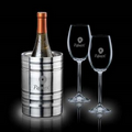 3 Piece Perla Wine Cooler Set w/ 2 Woodbridge Wine Glasses
